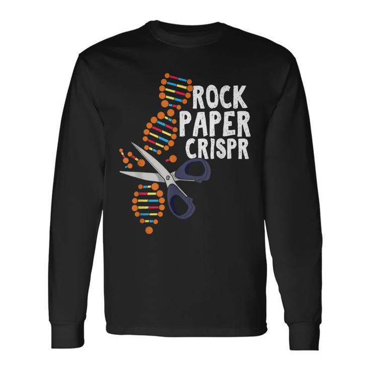 Rock Paper Crispr Dna Biologist Genetic Engineering Science Long Sleeve T-Shirt