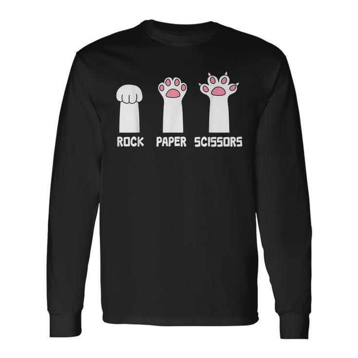 Rock Paper Scissors Cat Paws Game Cute Paw Cat Long Sleeve T-Shirt Gifts ideas