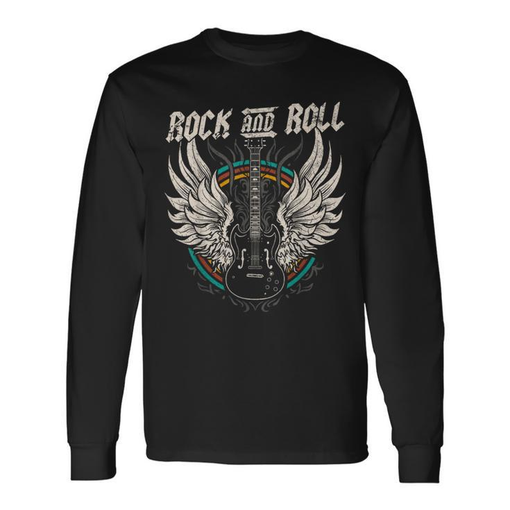 Rock And Roll Guitar Vintage Rock Music Long Sleeve