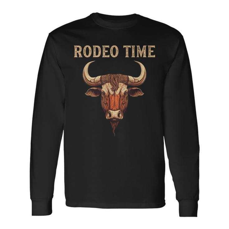 Rodeo Time Bull Riding Cowboy Bull Rider Long Sleeve T-Shirt