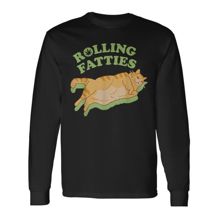 Rolling Fatties Weed Cat Marijuana Weed Long Sleeve T-Shirt T-Shirt