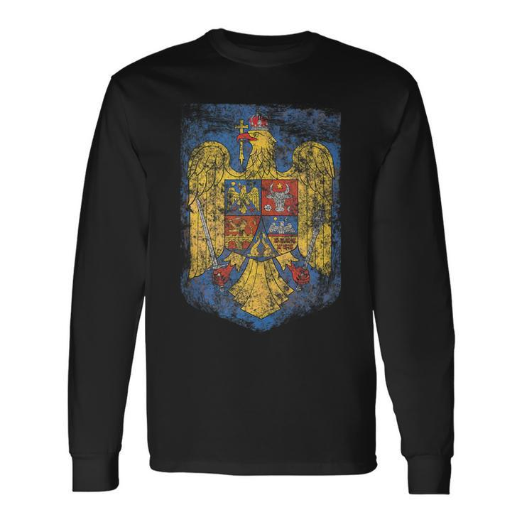 Romanian Pride Coat Of Arms Of Romania Heritage Celtic Long Sleeve T-Shirt T-Shirt