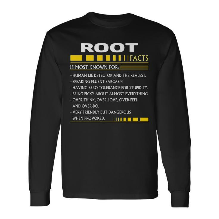 Root Name Root Facts Long Sleeve T-Shirt