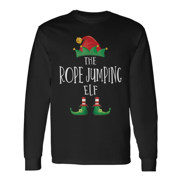 Rope Jumping Elf Family Matching Pajamas Christmas Long Sleeve T-Shirt
