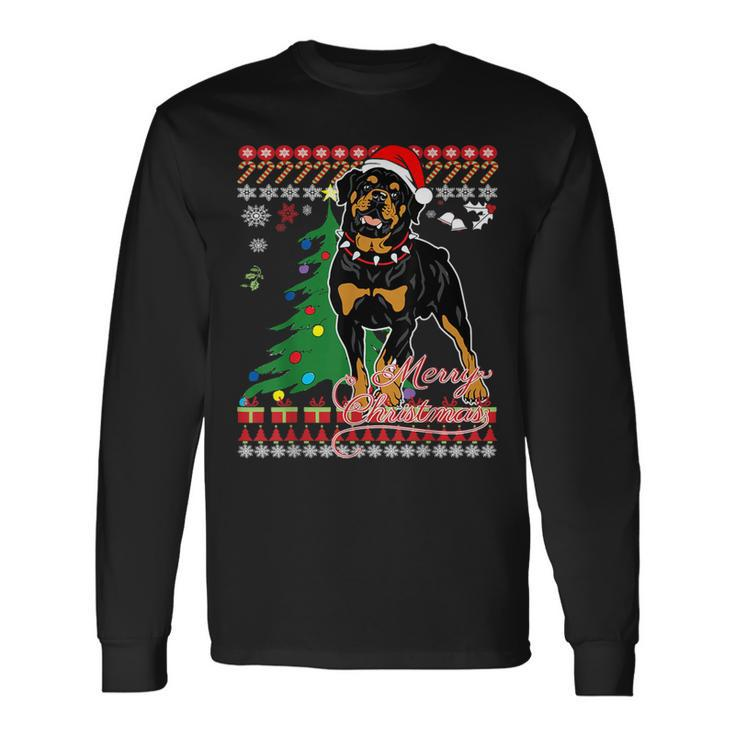 Rottweiler Ugly Christmas Sweater Long Sleeve T-Shirt