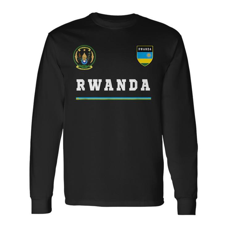 Rwanda SportSoccer Jersey Flag Football Africa Long Sleeve T-Shirt T-Shirt