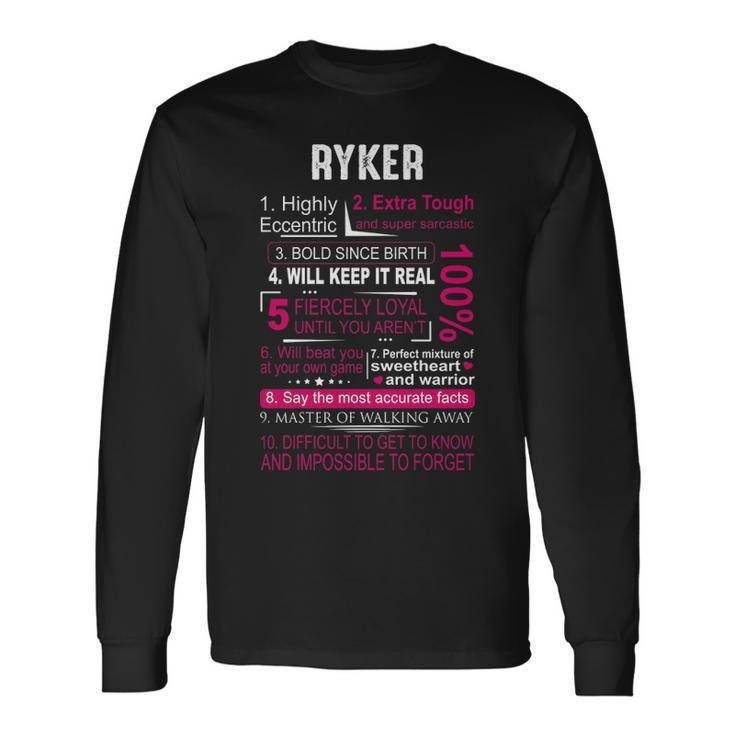 Ryker Name Ryker Name Long Sleeve T-Shirt