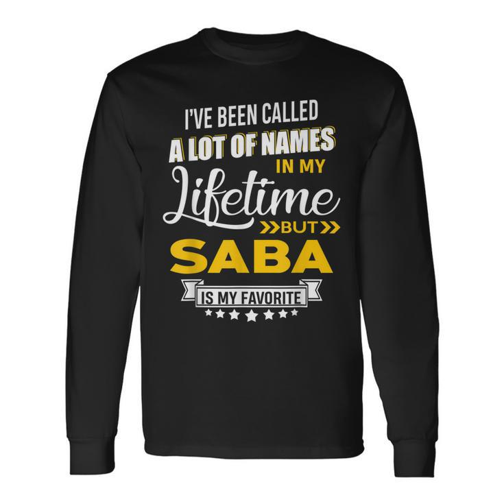 Saba Is My Favorite Name New Hebrew Grandpa Xmas Long Sleeve T-Shirt T-Shirt