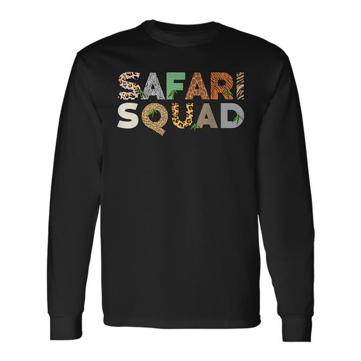 Safari Animal Pattern Print Family Safari Squad Long Sleeve T-Shirt