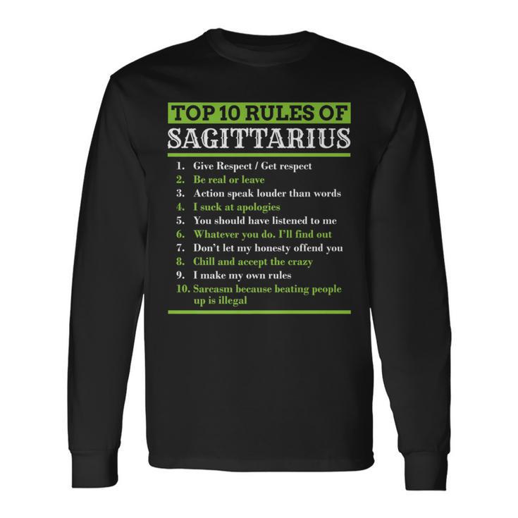 Sagittarius Traits Horoscope Zodiac Sign Long Sleeve T Shirt T