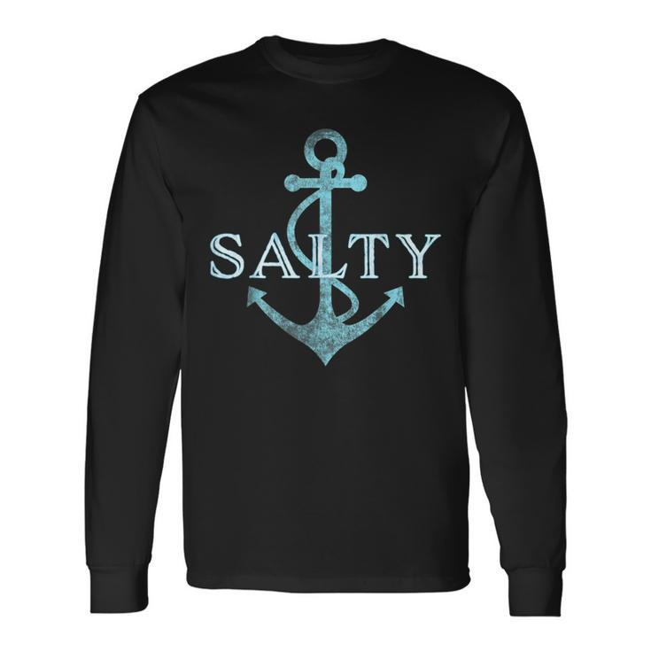Salty Sailor Nautical Anchor Long Sleeve T-Shirt T-Shirt