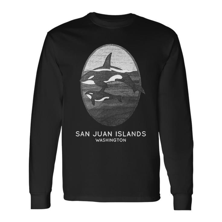 San Juan Islands Washington Orca Whale Souvenir Long Sleeve T-Shirt