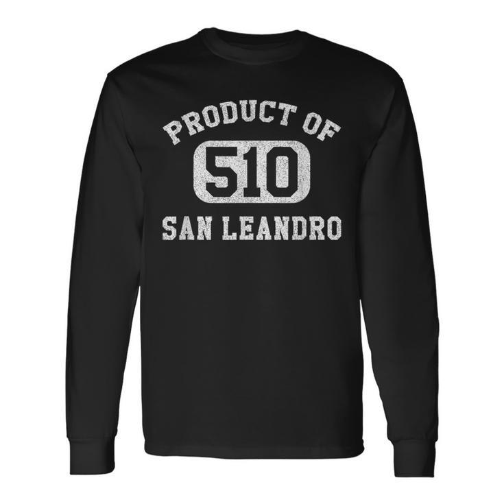 San Leandro California Vintage Retro Area Code Long Sleeve T-Shirt