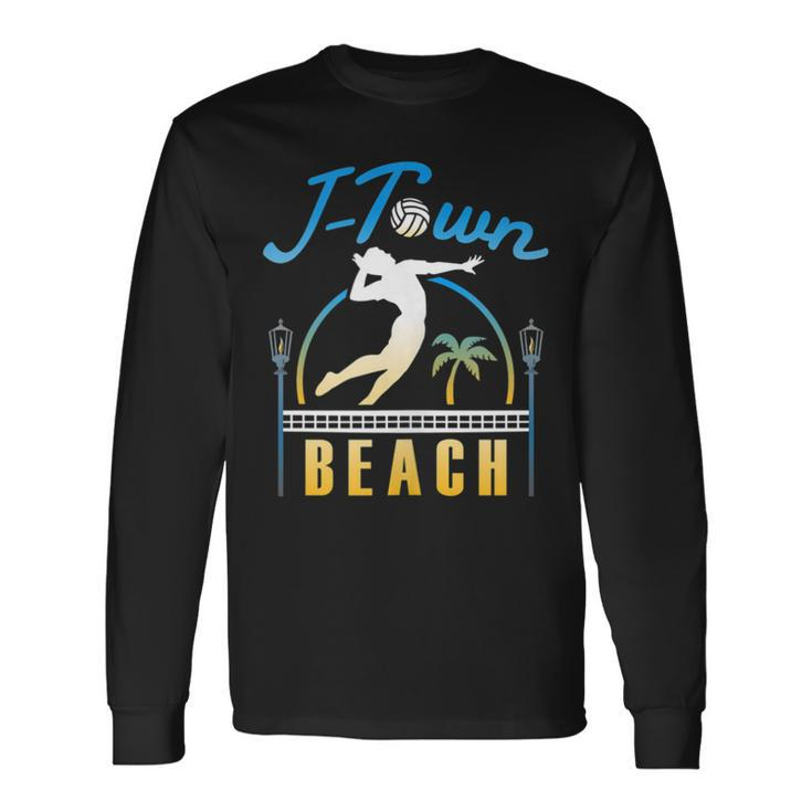Sand Volleyball Sunset In J-Town Long Sleeve T-Shirt