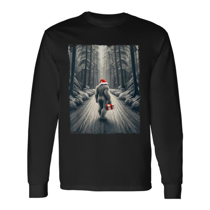 Santa Bigfoot Christmas Sasquatch Believe Long Sleeve T-Shirt