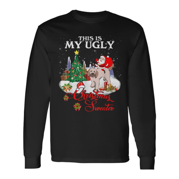 Santa Riding Cockapoo This Is My Ugly Christmas Sweater Long Sleeve T-Shirt Gifts ideas