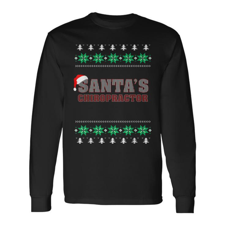 Santa's Chiropractor Ugly Christmas Sweater Long Sleeve T-Shirt Gifts ideas