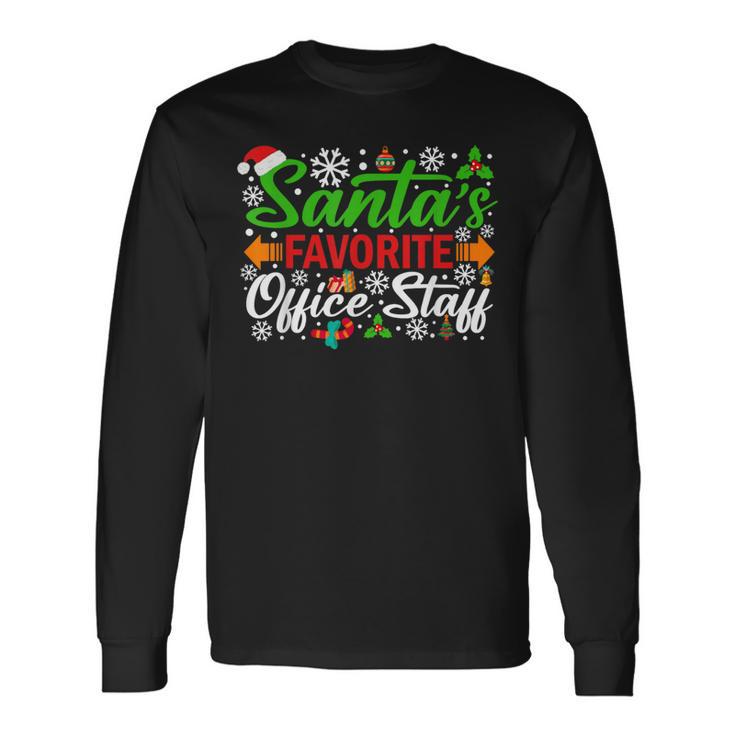 Santa's Favorite Office Staff Christmas Xmas Long Sleeve T-Shirt