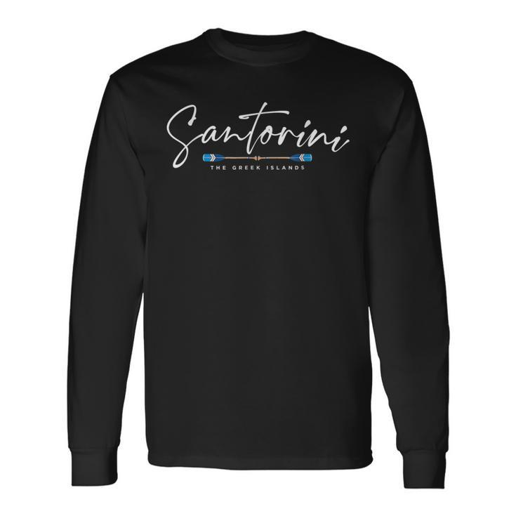 Santorini Greece Beach Graphic Long Sleeve T-Shirt