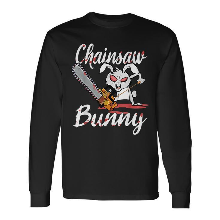 Scary Chainsaw Bunny Halloween Horror Movie Fan Nightmare Long Sleeve T-Shirt T-Shirt