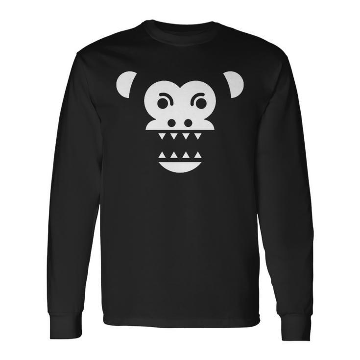 Scary Creepy Angry Monkey Gorilla Face For Trick And Treat Long Sleeve T-Shirt T-Shirt