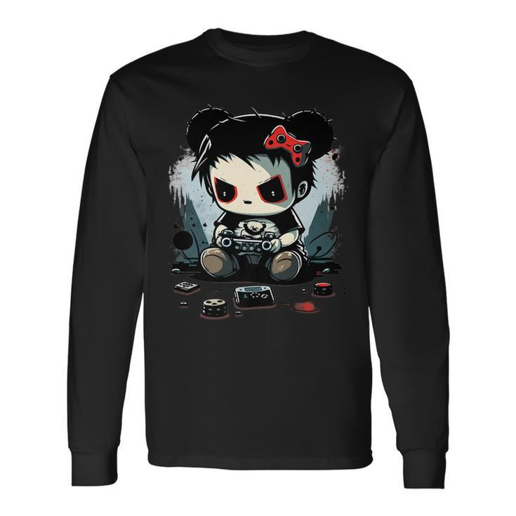 Scary Gaming Girl Video Game Online Gamer Computer Halloween Long Sleeve T-Shirt T-Shirt