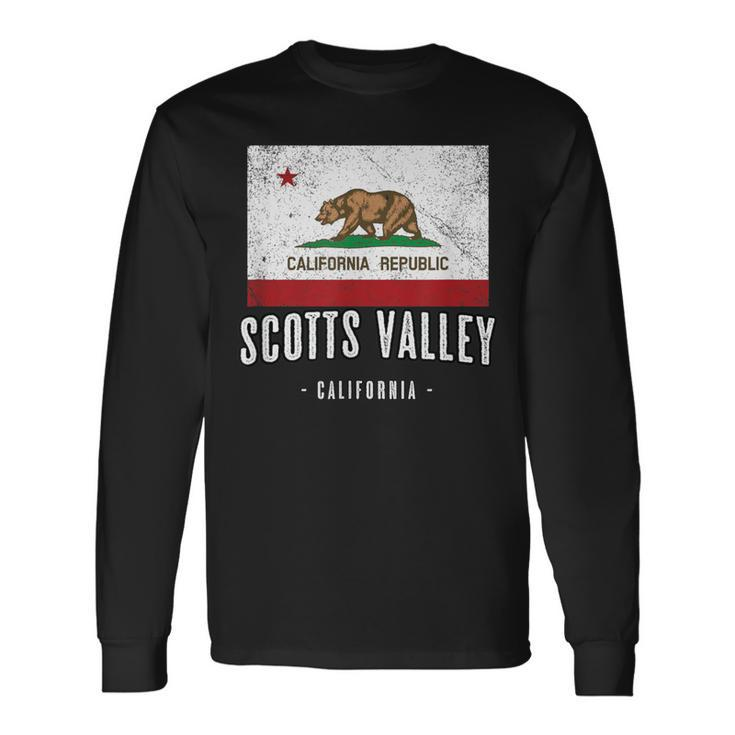 Scotts Valley California Cali City Souvenir Ca Flag Long Sleeve T-Shirt