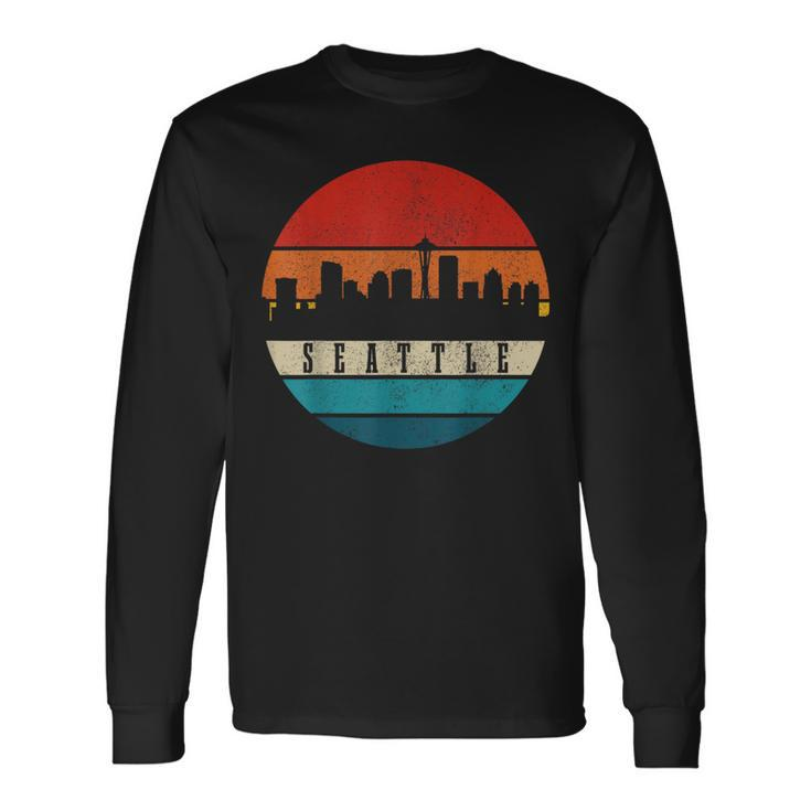 Seattle Washington Skyline Pride Vintage Seattle Long Sleeve T-Shirt