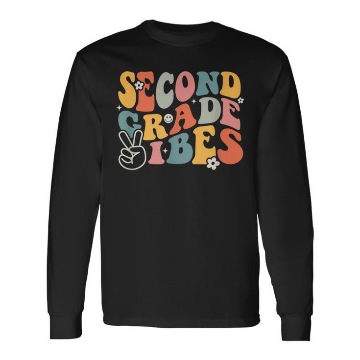 Second Grade Vibes Team 2Nd Grade Groovy Back To School Long Sleeve T-Shirt T-Shirt Gifts ideas