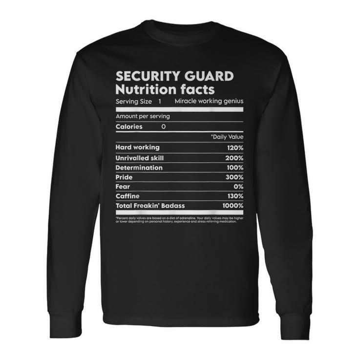 Security Guard Nutrition Facts Long Sleeve T-Shirt