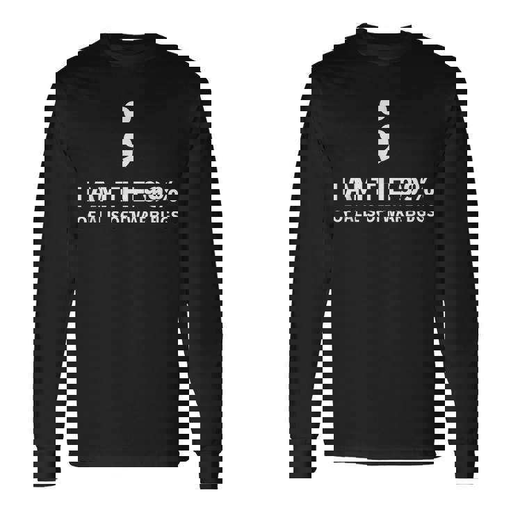 Semicolon Joke Programming Coding Debugging Coder Long Sleeve T-Shirt