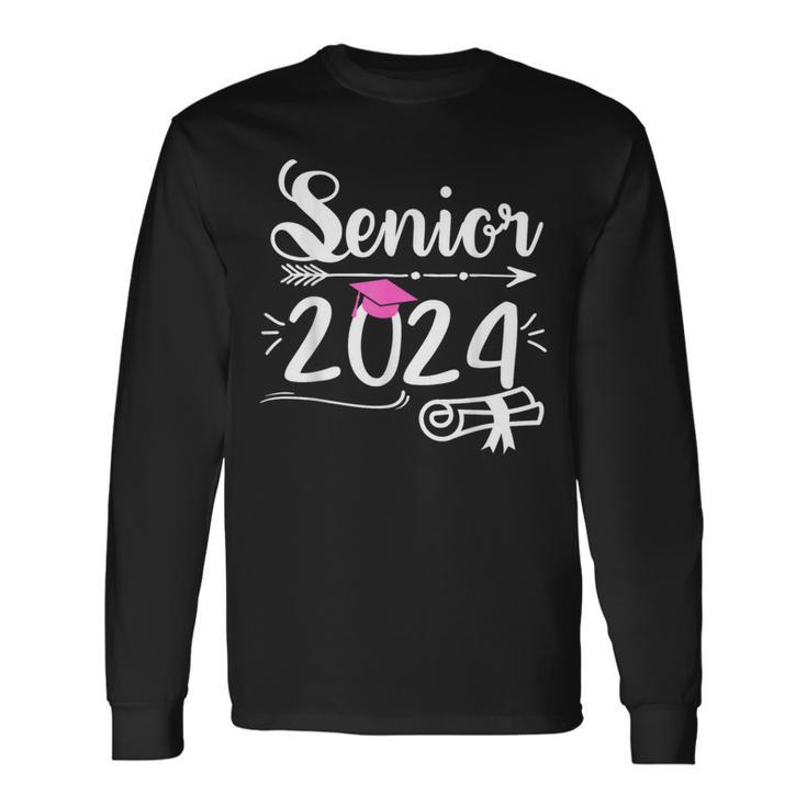 Senior 2024 Class Of 2024 Graduation Or First Day Of School Long Sleeve