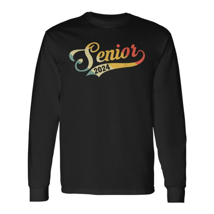 Senior 2024 Class Of 2024 Seniors Graduation 24 Vintage Long Sleeve T-Shirt T-Shirt Gifts ideas