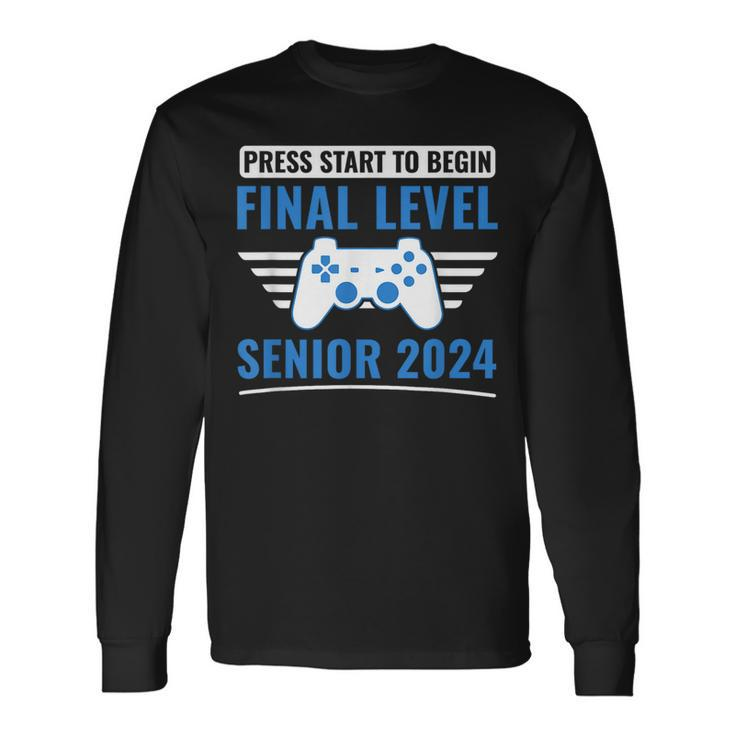Senior 2024 Gamer Video Games Final Level Games Long Sleeve T-Shirt T-Shirt