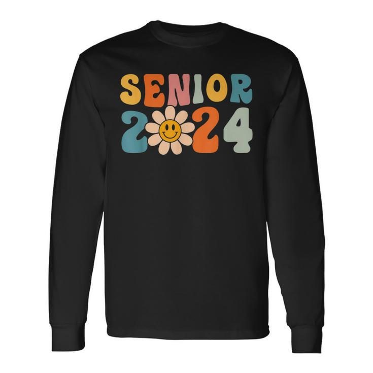 Senior 2024 Groovy Retro Happy Last Day Of School Graduation Long Sleeve T-Shirt T-Shirt