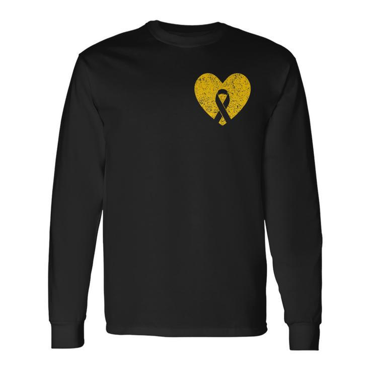 In September We Wear Gold Childhood Cancer Awareness Ribbon Long Sleeve T-Shirt Gifts ideas