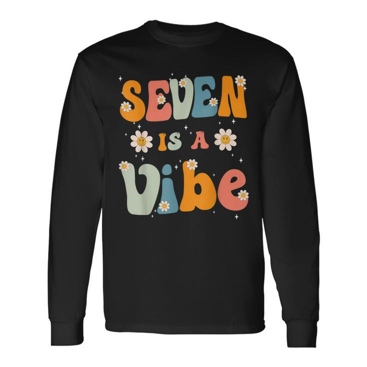 Seven Is A Vibe 7Th Birthday Party 7 Seven Year Old Long Sleeve T-Shirt