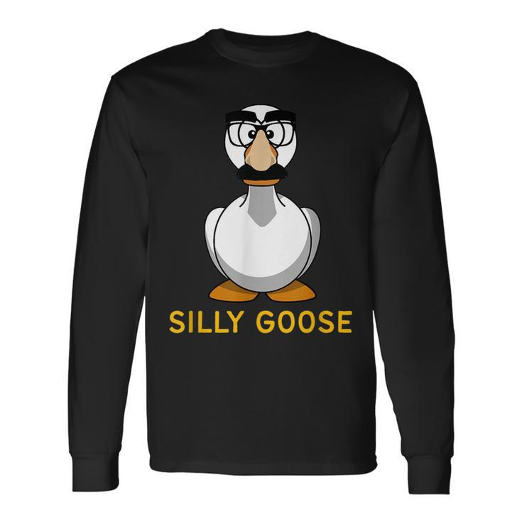 Silly Goose Groucho Glasses Goose On The Loose Silly Person Long Sleeve T-Shirt T-Shirt