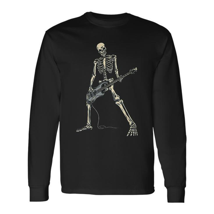 Skeleton Playing Bass For Bassist And Bass Guitar Players Long Sleeve T-Shirt Gifts ideas