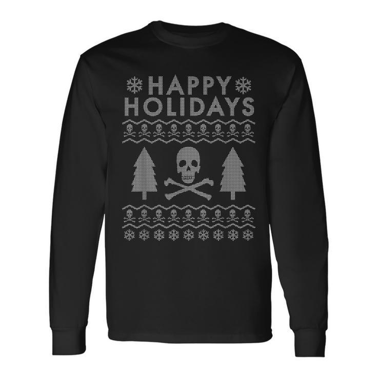 Skull And Crossbones Ugly Christmas Sweater Long Sleeve T-Shirt