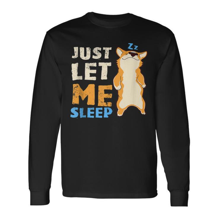 Sleeping Corgi Dog Sleep Pajamas Long Sleeve T-Shirt T-Shirt