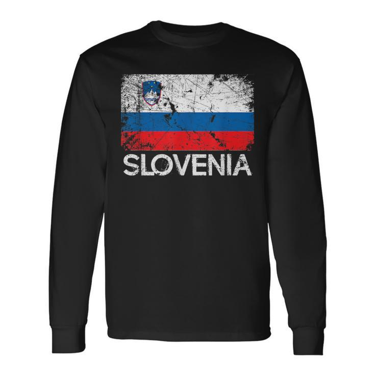 Slovenian Flag Vintage Made In Slovenia Long Sleeve T-Shirt