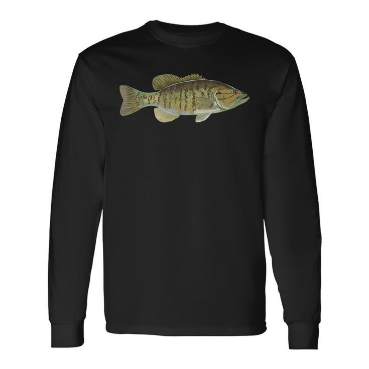 Smallmouth Bass Fisherman Freshwater Fish-Ing Angler Long Sleeve T-Shirt