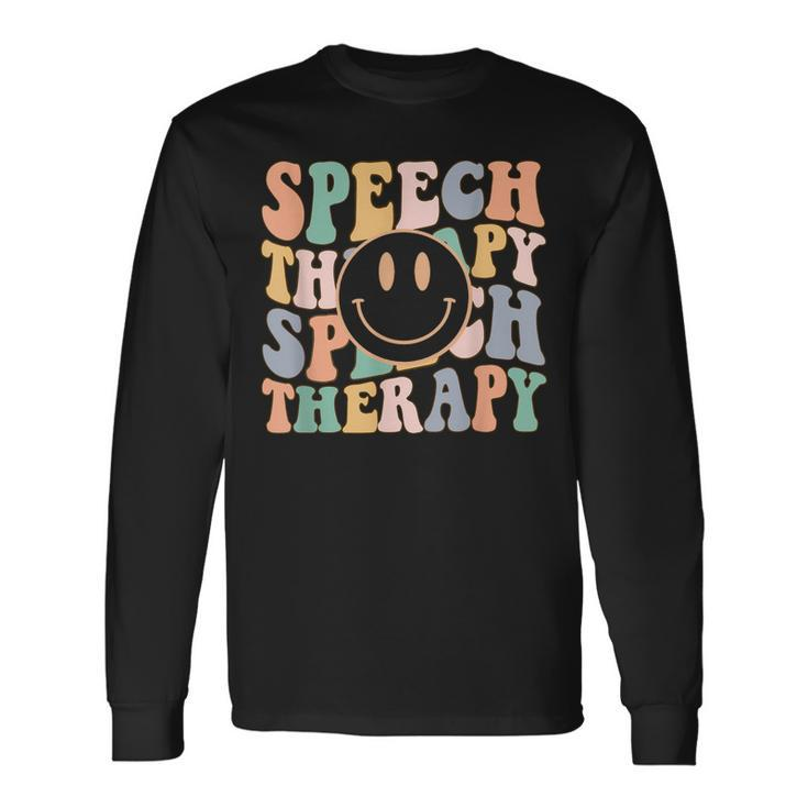 Smile Face Speech Therapy Speech Language Pathologist Slp Long Sleeve T-Shirt T-Shirt