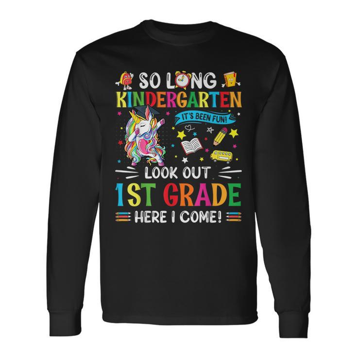 So Long Kindergarten 1St Grade Here I Come Graduation Cap Long Sleeve T-Shirt T-Shirt