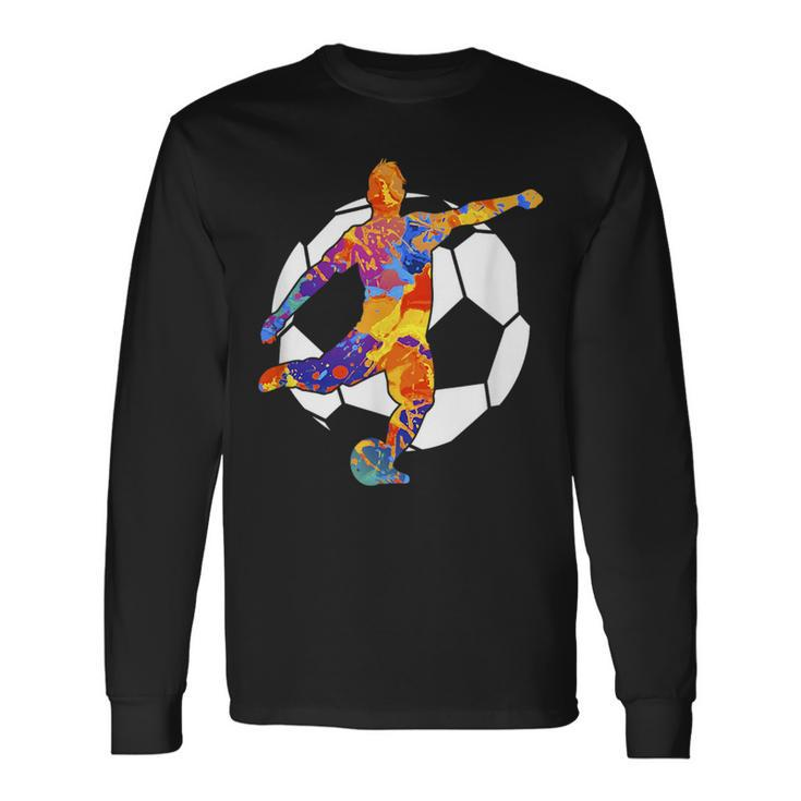 Soccer Player Sports Graphic Soccer Graphic Long Sleeve T-Shirt T-Shirt