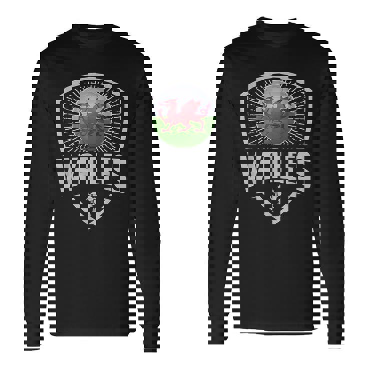 Soccer Support The Team Football Fan Welsh Wales Flag Long Sleeve T-Shirt
