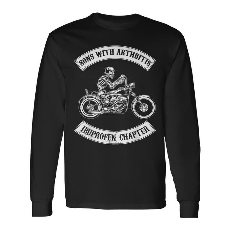 Sons With Arthritisibuprefen Chapter Biker Skull Long Sleeve T-Shirt T-Shirt