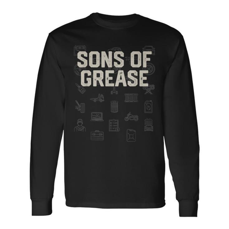 Sons Of Grease Mechanic Dad Jokes Car Repair Punchline Long Sleeve T-Shirt T-Shirt