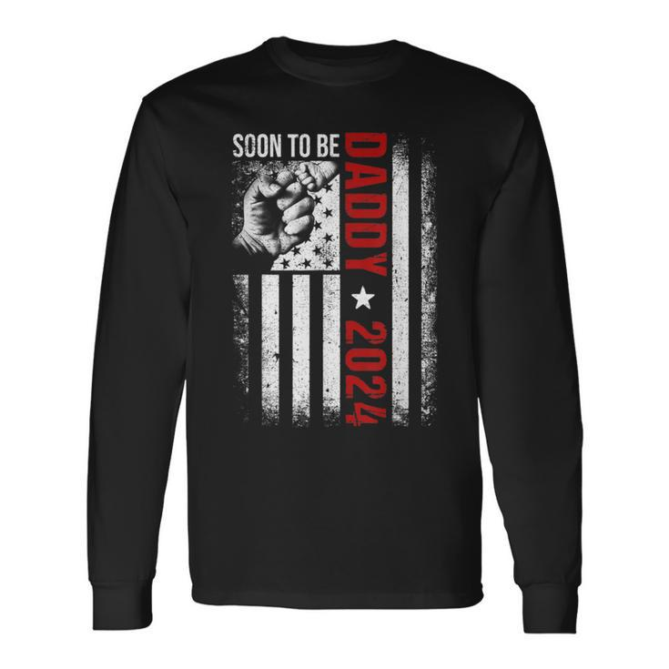 Soon To Be Daddy Est 2024 New Dad Pregnancy Fathers Day Long Sleeve T-Shirt